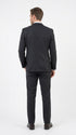 Men’s Black Sharkskin 3 Piece Suit, Single Breasted Notch Lapel Formal Wedding Business Suit