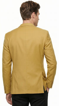 Men’s Gold Poplin Club Sport Coat, Classic Fit Dress Casual Blazer