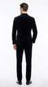 Men’s Rossi Man Zeus Black Velvet Double Breasted Tuxedo Suit, Formal Wedding Prom Dinner Suit Set
