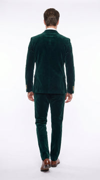 Men’s Rossi Man Zeus Emerald Green Velvet Double Breasted Tuxedo Suit, Formal Wedding Prom Dinner Suit