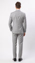 Men’s Light Grey Double Breasted Suit, Classic Fit Silver Gray Luxury Wedding Business Suit