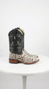Natural Python Square Toe Boots