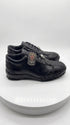 Los Altos Men’s Black Ostrich Leg Lace-Up Sneakers – Exotic Leather Casual Shoes