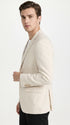 Men’s Ivory Cream Off White 2 Button Sport Coat, Classic Dress Casual Blazer