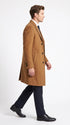 Men’s Brown Vicuna Overcoat – 3 Button Single Breasted Luxury Full Length Dress Coat