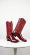 Men’s Red Eel Cowboy Boots with Pointed Toe, Original Leather Western Dress Boots
