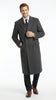 Men’s Dark Grey 44 Inch Double Breasted Wool Blend Overcoat, Long Length Dress Coat