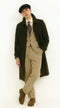 Men’s Black Long Trench Coat, All Weather Belted Maxi Length Dress Rain Coat