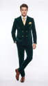Men’s Rossi Man Zeus Emerald Green Velvet Double Breasted Tuxedo Suit, Formal Wedding Prom Dinner Suit