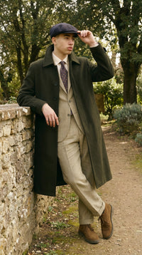 Men’s Black Long Trench Coat, All Weather Belted Maxi Length Dress Rain Coat