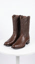 Los Altos Men's Genuine Full Quill Ostrich Brown Roper Toe Boots