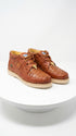 Men’s Wild West Brown Caiman and Ostrich Skin Shoes with Lace Up Front, Exotic Western Dress Shoes