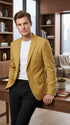 Men’s Gold Poplin Club Sport Coat, Classic Fit Dress Casual Blazer