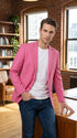 Men’s Hot Pink Fuchsia Sport Coat, Fashion Dinner Jacket and Dress Casual Blazer