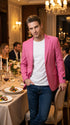Men’s Hot Pink Fuchsia Sport Coat, Fashion Dinner Jacket and Dress Casual Blazer