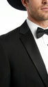 Mens 1 Button Western Cowboy Wedding Tuxedo Black