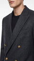 Men’s Charcoal Grey Double Breasted Full Length Overcoat, Formal Winter Dress Coat