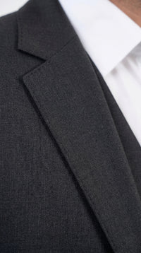 Men’s Black Sharkskin 3 Piece Suit, Single Breasted Notch Lapel Formal Wedding Business Suit
