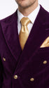 Men’s Rossi Man Zeus Purple Velvet Double Breasted Tuxedo Suit, Formal Wedding Prom Dinner Suit Set