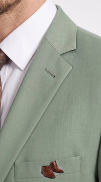 Vanderbilt Collection Men’s Sage 2 Piece Suit, Classic 2 Button Formal Wedding Business Dress Suit