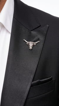 "EJ Samuel Men's Two-Button Velvet Suit in Black"