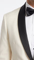 Men’s Ivory and Black Dinner Jacket, Formal Tuxedo Evening Jacket for Weddings and Prom