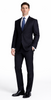 Mantoni Black, Gray, Navy Blue Stripe Two-button Wool Suit 3 Fabrics