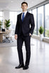 Mantoni Black, Gray, Navy Blue Stripe Two-button Wool Suit 3 Fabrics