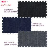 Mantoni Black, Gray, Navy Blue Stripe Two-button Wool Suit 3 Fabrics