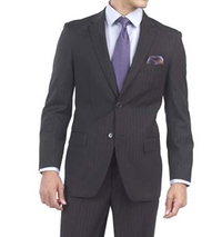 Mantoni Black, Gray, Navy Blue Stripe Two-button Wool Suit 3 Fabrics
