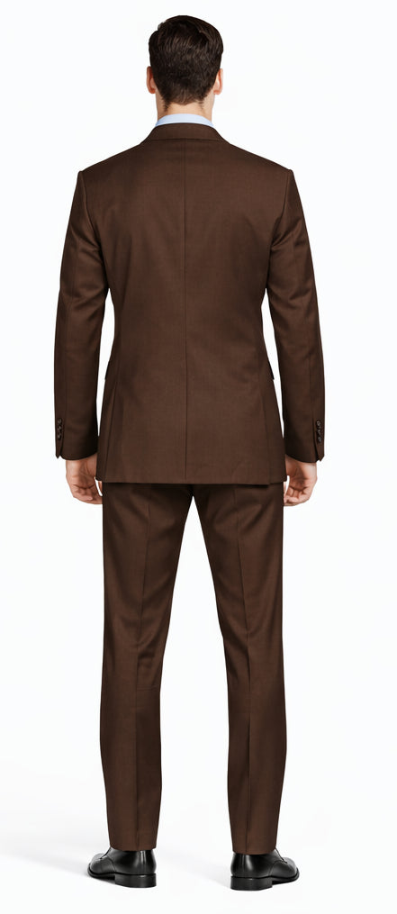 Mantoni Brown Two-Button Wool Suit