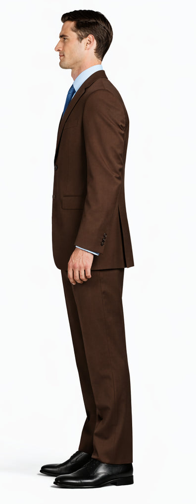 Mantoni Brown Two-Button Wool Suit