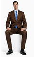 Mantoni Brown Two-Button Wool Suit