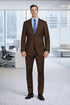 Mantoni Brown Two-Button Wool Suit