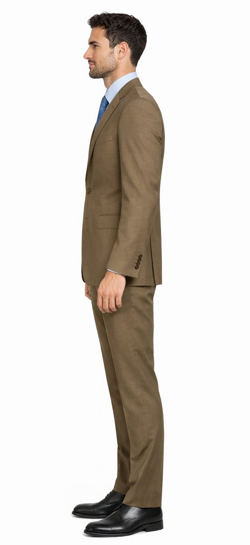 Mantoni Camel or Taupe Two-button Wool Suit
