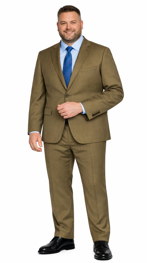Mantoni Camel or Taupe Two-button Wool Suit