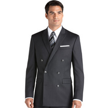 Mantoni Double-Breast Black, Grey, or Navy Wool Suit