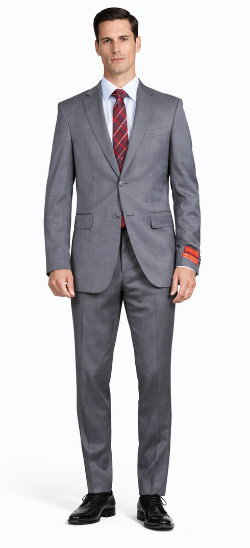 Mantoni Gray Two-button Super Wool Suit