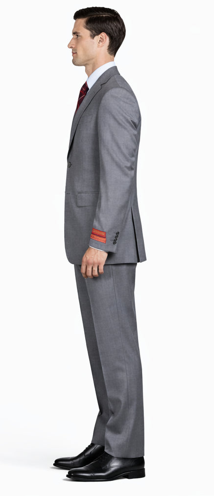 Mantoni Gray Two-button Super Wool Suit