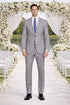 Mantoni Lt. Gray Two-button Wool Suit in Modern or Slim-Fit