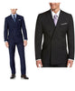 Mantoni Mens Solid Wool Suit – Double Breasted Classic Fit Business Attire