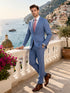 Mens Light Blue Suit Mantoni – Slim Fit Formal Suit for Summer and Weddings