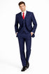 Mens Mantoni Solid Navy Suit – Classic 2 Piece Navy Blue Suit for Wedding, Business & Formal Wear