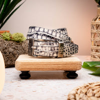 Marco_Di_Milano Silvio Belt - Antique Newspaper Leather Oxford