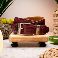 Marco_Di_Milano Silvio Belt Wine Luxury Leather Shoe