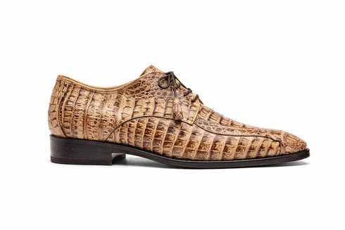 Marco Di Milano Mens Rustic Tan Caiman Gator Derby Apricena