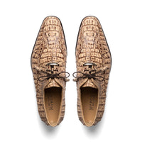 Marco Di Milano Mens Rustic Tan Caiman Gator Derby Apricena