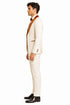 Marco Lorenzo Premium Paisley Burnt Orange Velvet 4pc Suit W/ Matching Bowtie