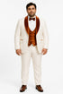 Marco Lorenzo Premium Paisley Burnt Orange Velvet 4pc Suit W/ Matching Bowtie