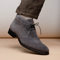 Zelli Marco Italian Suede Chukka Boots in Grey | Luxury Footwear